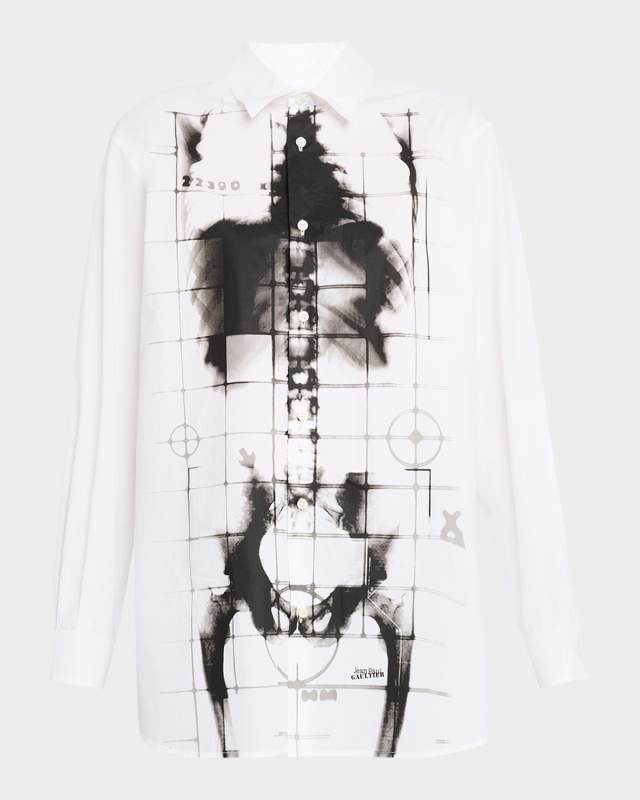 Squeletor-Print Cotton Poplin Shirt